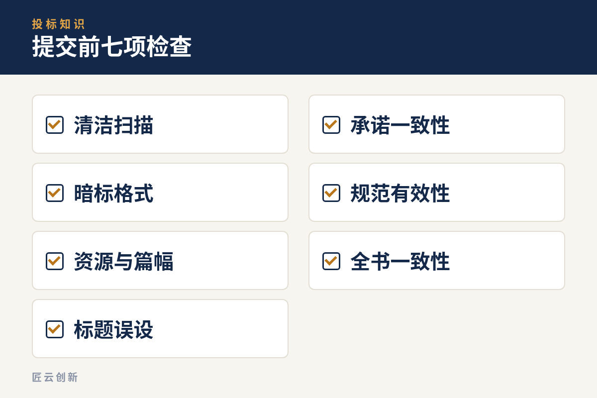 标书提交前七项必查清单