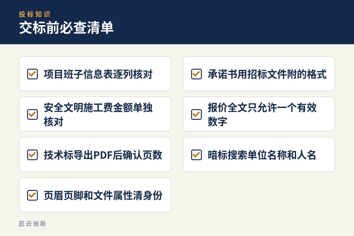 交标前必查清单